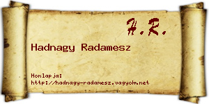 Hadnagy Radamesz névjegykártya